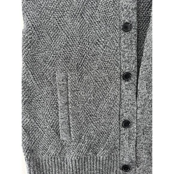 Banana Republic Mens Black White Cotton Cardigan Sweater Grandpacore Shawl XL - Picture 5 of 8